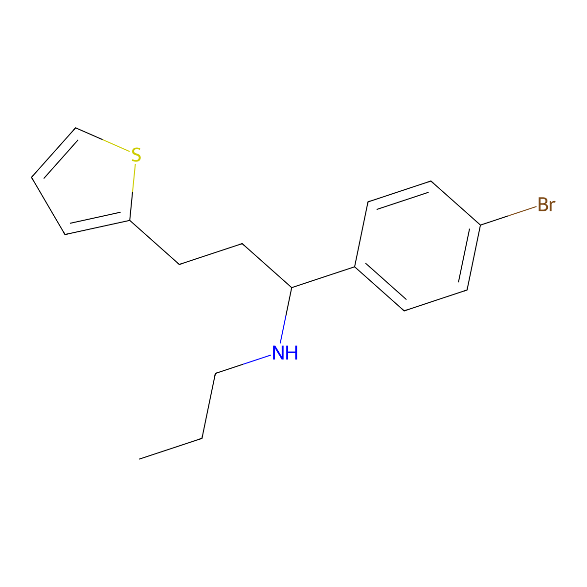 [1-(4-Bromophenyl)-3-(thiophen-2-yl)propyl](propyl)amine molecular structure, CAS 1409107-17-0