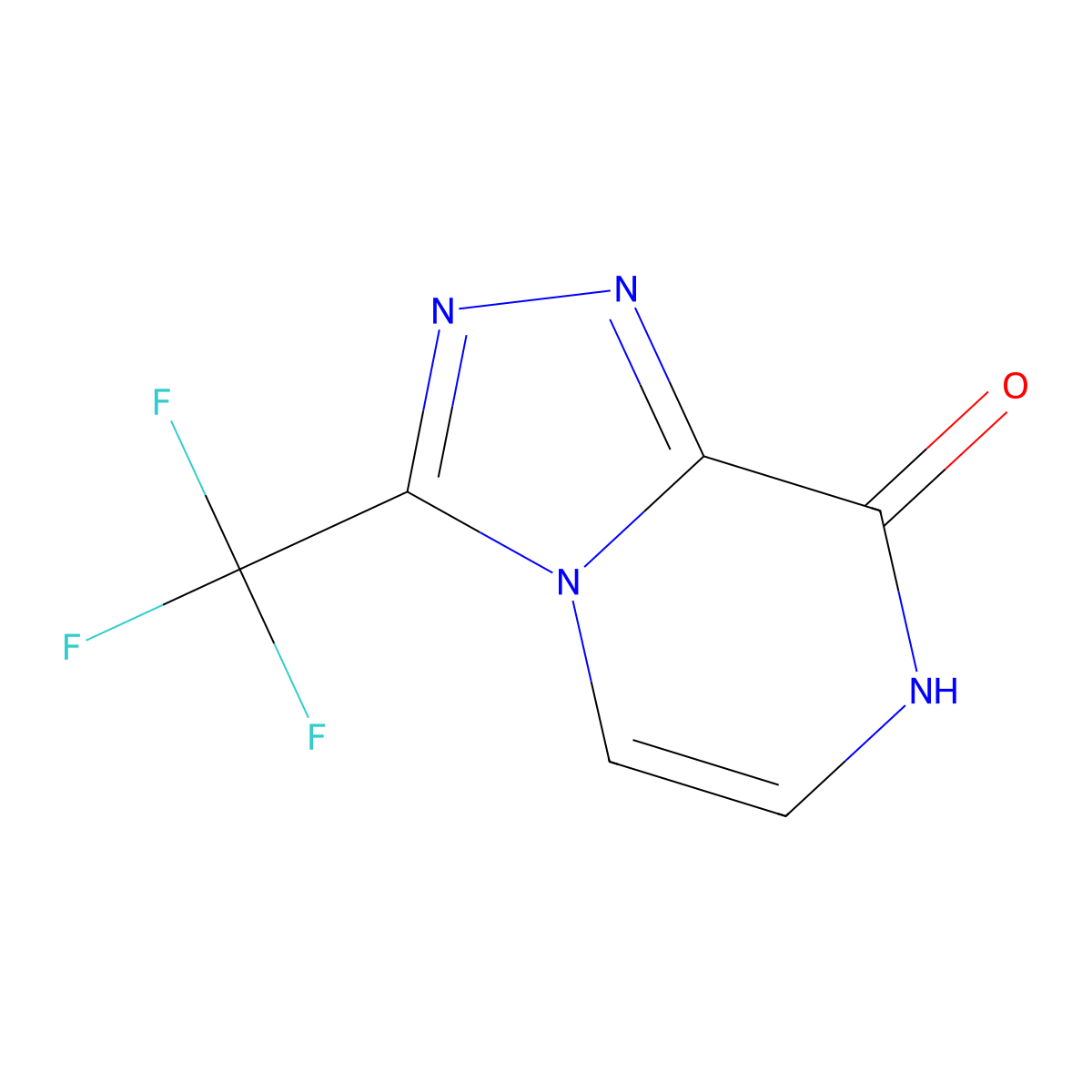 3-(trifluoromethyl)-7H,8H-(1,2,4)triazolo(4,3-a)pyrazin-8-one molecular structure, CAS 140911-30-4