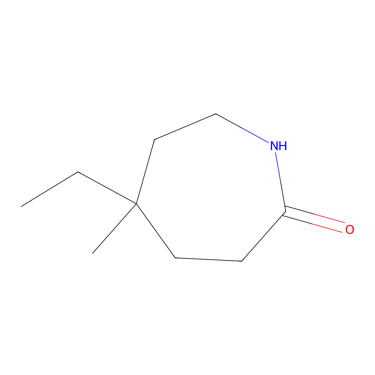 5-Ethyl-5-methylazepan-2-one molecular structure, CAS 140911-65-5