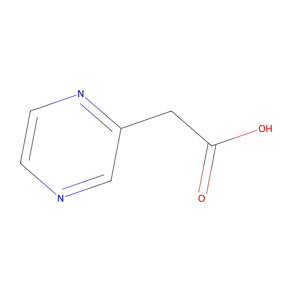 2-Pyrazine acetic acid molecular structure, CAS 140914-89-2