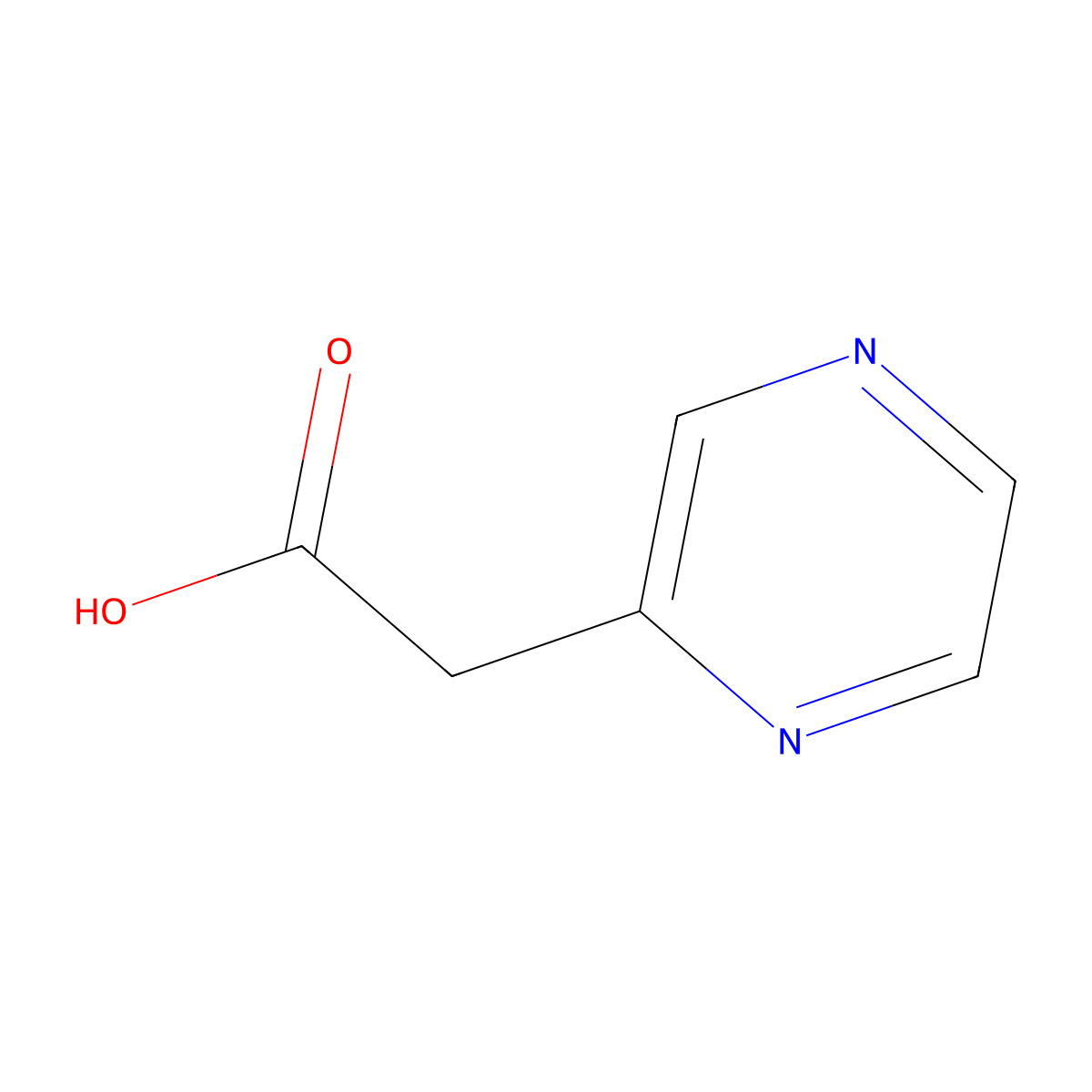2-Pyrazine acetic acid molecular structure, CAS 140914-89-2