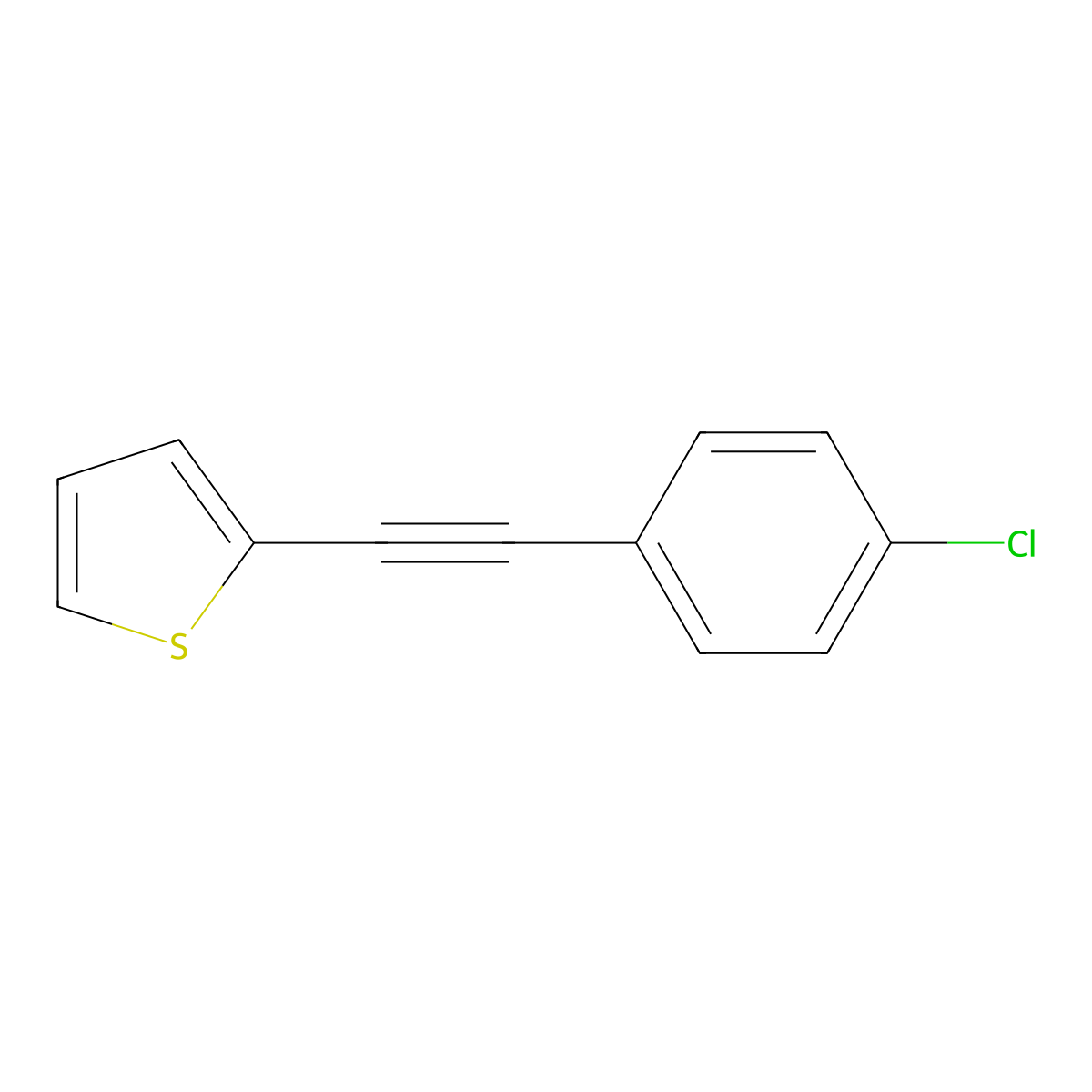 Thiophene, 2-[(4-chlorophenyl)ethynyl]- molecular structure, CAS 140918-60-1