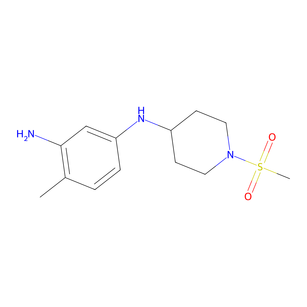 1-N-(1-methanesulfonylpiperidin-4-yl)-4-methylbenzene-1,3-diamine molecular structure, CAS 1409216-81-4