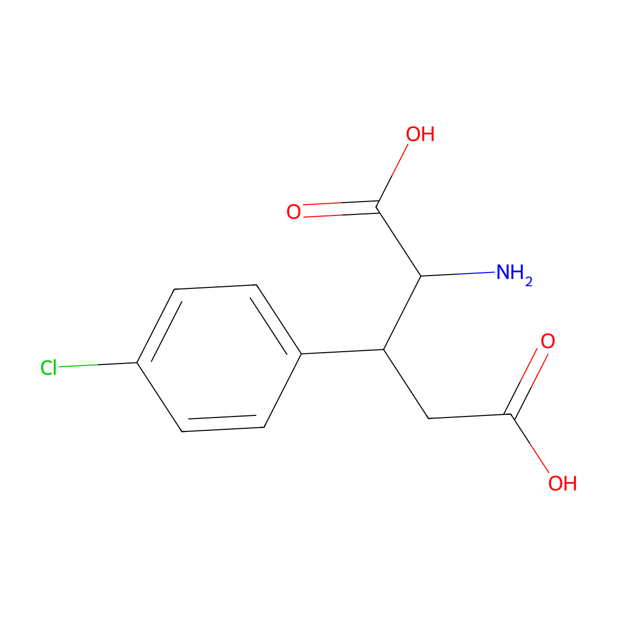 (2R,3R)-2-amino-3-(4-chlorophenyl)pentanedioic acid molecular structure, CAS 140924-23-8