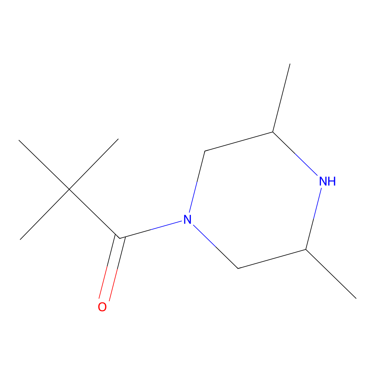 1-(3,5-Dimethylpiperazin-1-yl)-2,2-dimethylpropan-1-one molecular structure, CAS 1409257-42-6