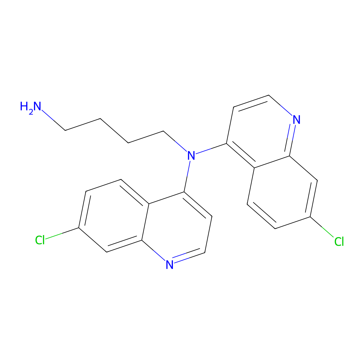 N1,N1-bis(7-chloroquinolin-4-yl)butane-1,4-diamine molecular structure, CAS 140926-78-9