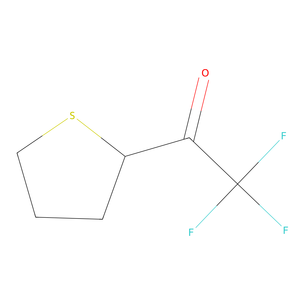 2,2,2-Trifluoro-1-(thiolan-2-yl)ethan-1-one molecular structure, CAS 1409268-38-7