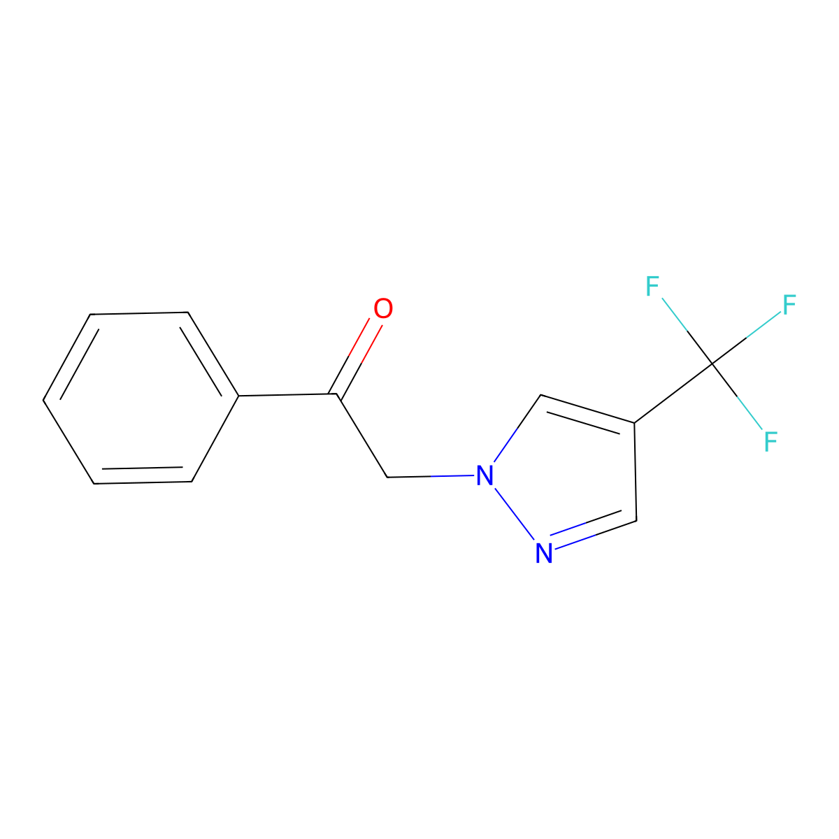 1-phenyl-2-[4-(trifluoromethyl)-1H-pyrazol-1-yl]ethan-1-one molecular structure, CAS 1409268-52-5