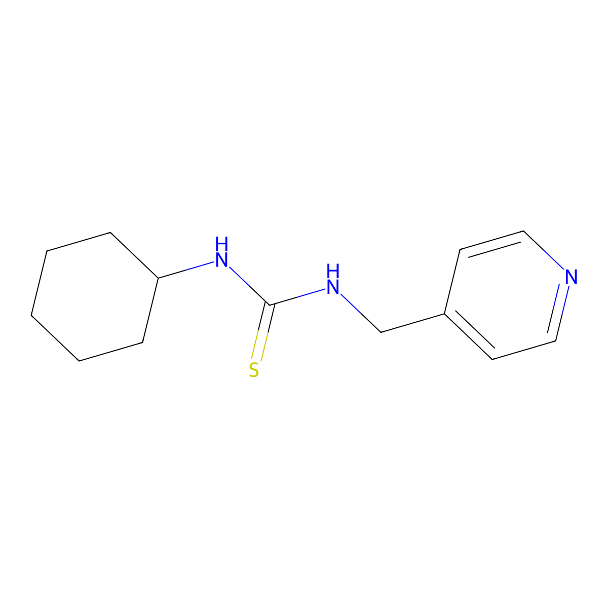 1-Cyclohexyl-3-(pyridin-4-ylmethyl)thiourea molecular structure, CAS 140934-80-1