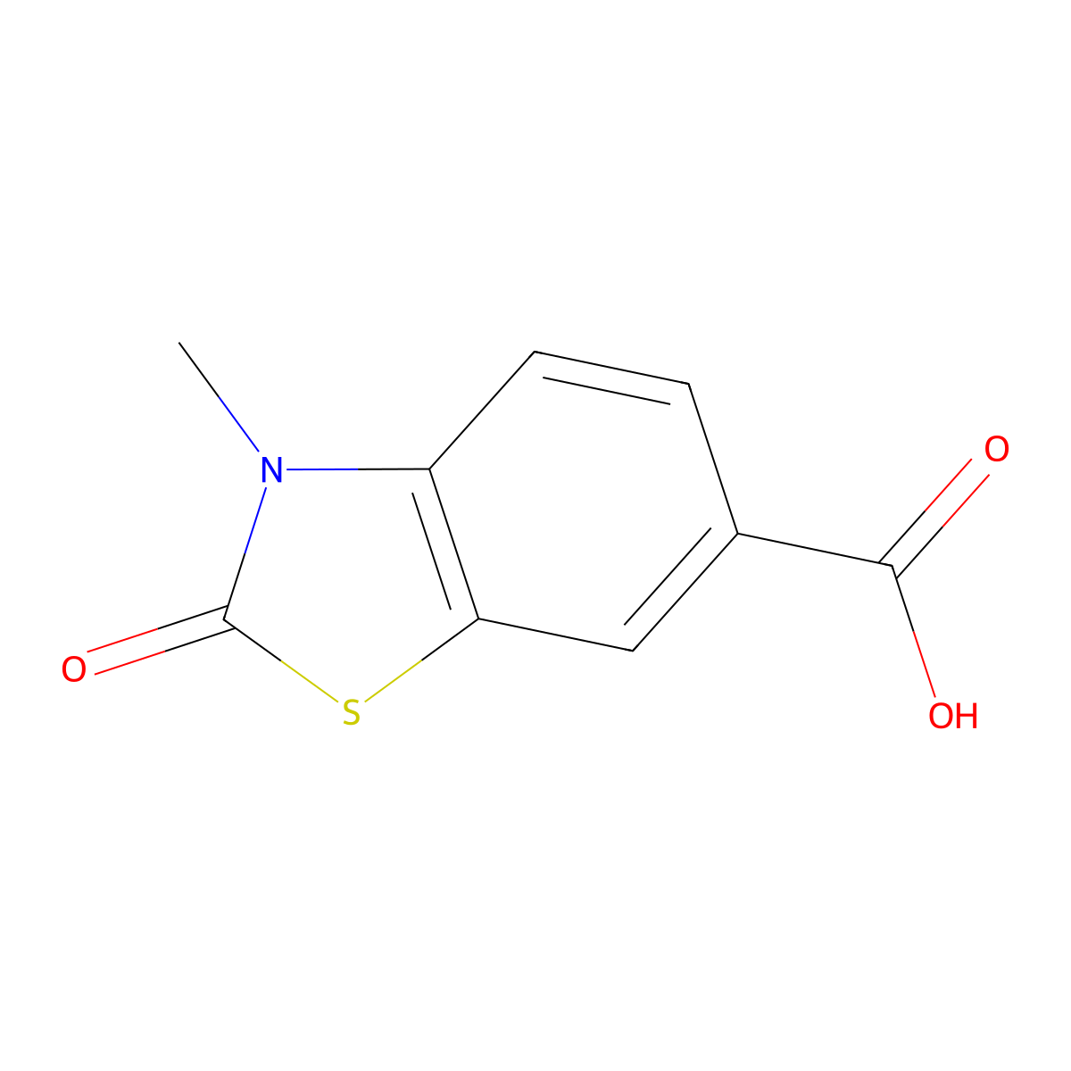 3-Methyl-2-oxo-2,3-dihydro-1,3-benzothiazole-6-carboxylic acid molecular structure, CAS 140934-95-8