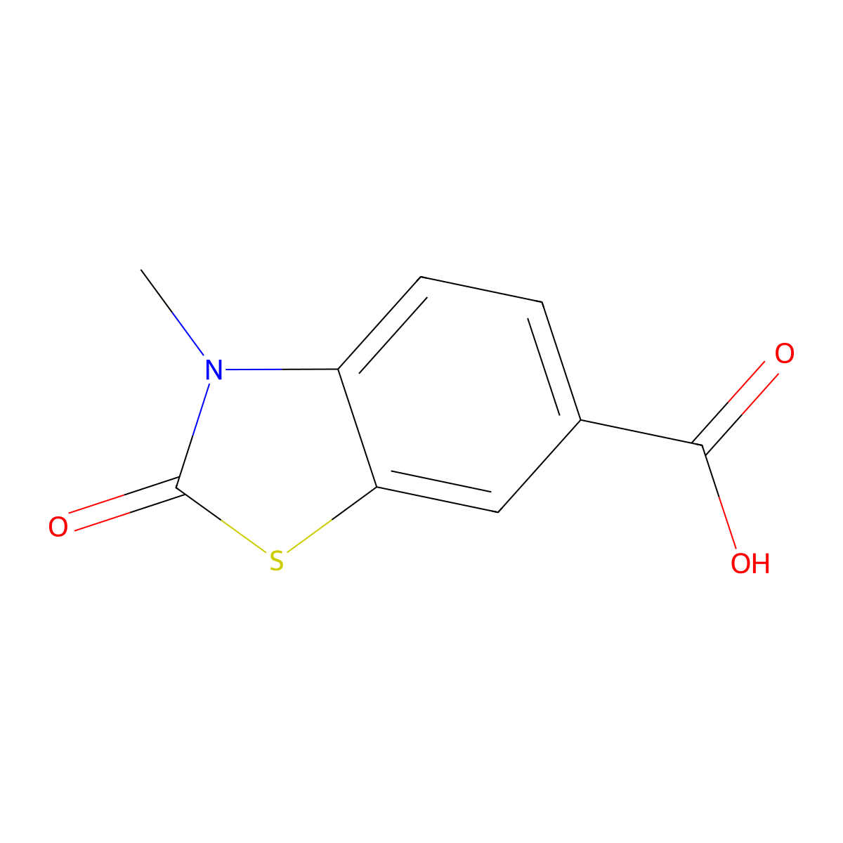3-Methyl-2-oxo-2,3-dihydro-1,3-benzothiazole-6-carboxylic acid molecular structure, CAS 140934-95-8