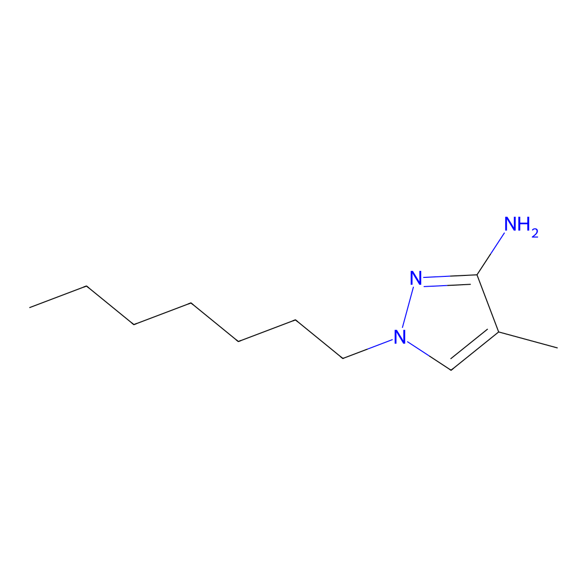 1-Heptyl-4-methyl-1h-pyrazol-3-amine molecular structure, CAS 1409346-81-1