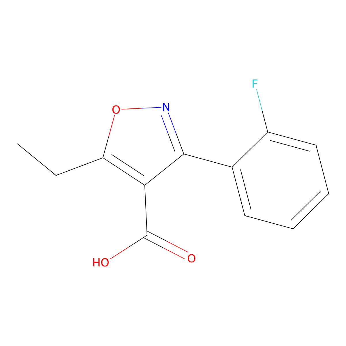 5-Ethyl-3-(2-fluorophenyl)isoxazole-4-carboxylic acid molecular structure, CAS 1409361-41-6