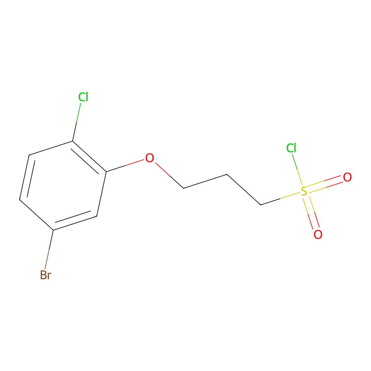 3-(5-Bromo-2-chlorophenoxy)propane-1-sulfonyl chloride molecular structure, CAS 1409361-89-2