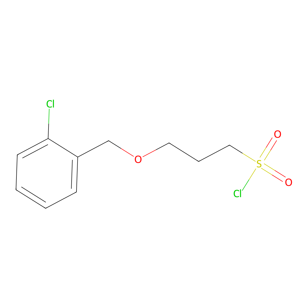 3-((2-Chlorobenzyl)oxy)propane-1-sulfonyl chloride molecular structure, CAS 1409375-54-7