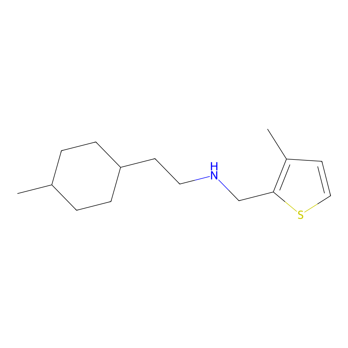 2-(4-Methylcyclohexyl)-N-((3-methylthiophen-2-yl)methyl)ethan-1-amine molecular structure, CAS 1409377-99-6