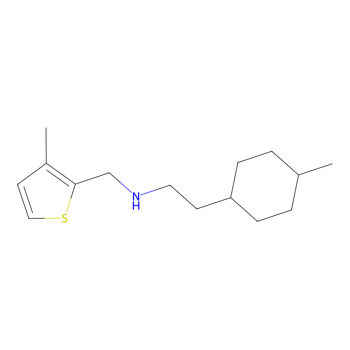 2-(4-Methylcyclohexyl)-N-((3-methylthiophen-2-yl)methyl)ethan-1-amine molecular structure, CAS 1409377-99-6