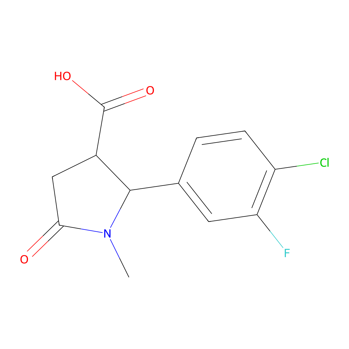 2-(4-Chloro-3-fluorophenyl)-1-methyl-5-oxopyrrolidine-3-carboxylic acid molecular structure, CAS 1409431-63-5