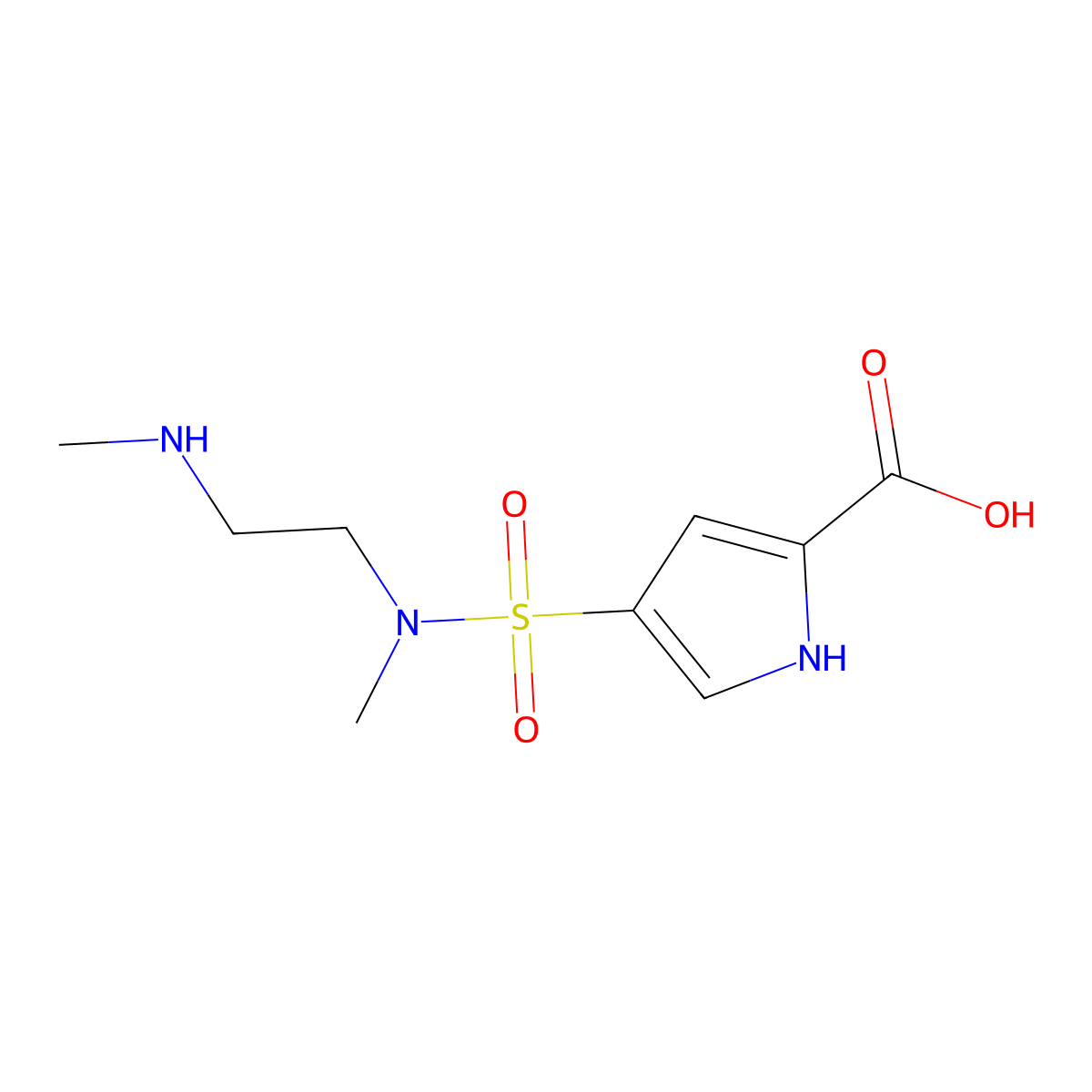 4-{methyl[2-(methylamino)ethyl]sulfamoyl}-1H-pyrrole-2-carboxylic acid molecular structure, CAS 1409435-37-5