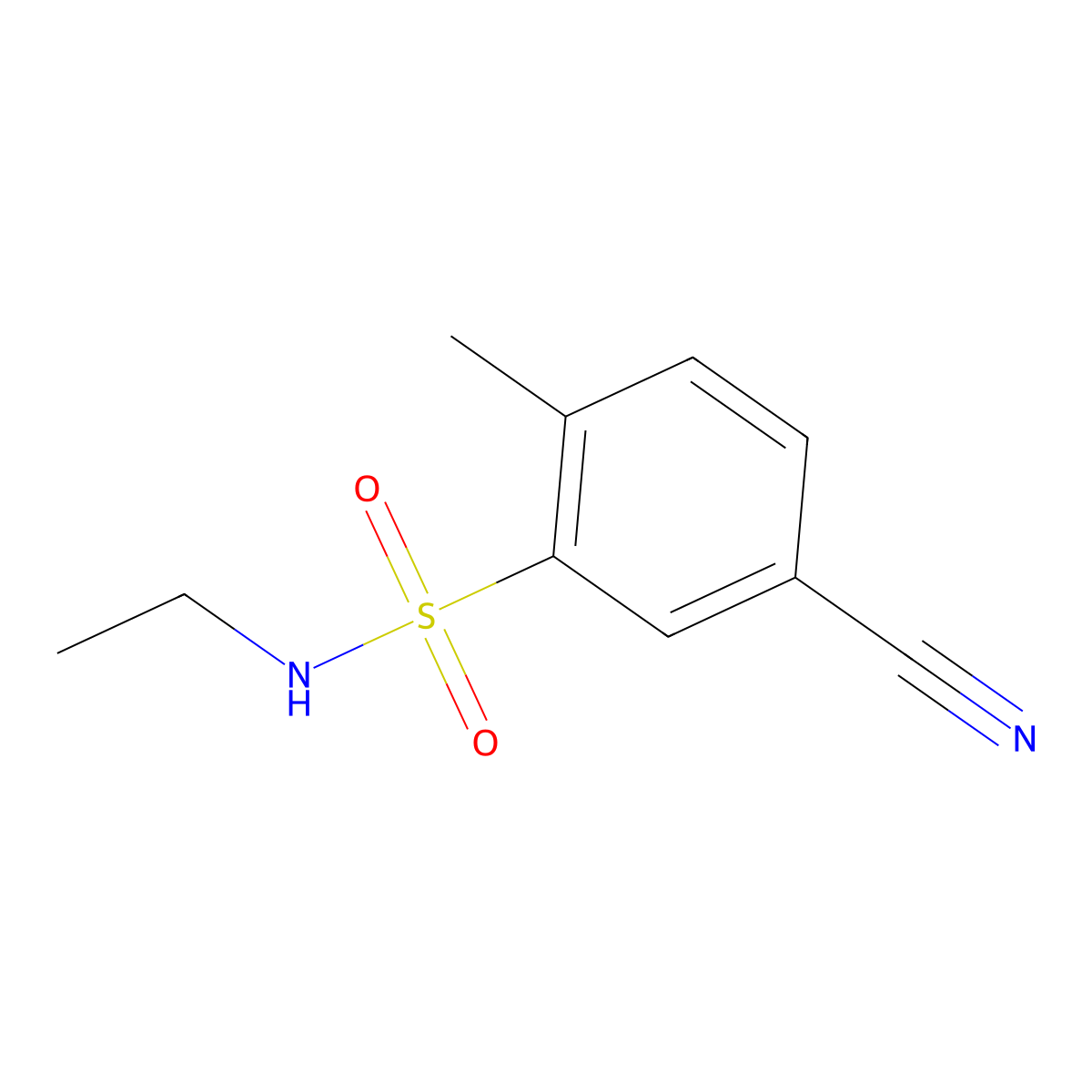 5-cyano-N-ethyl-2-methylbenzenesulfonamide molecular structure, CAS 1409449-17-7