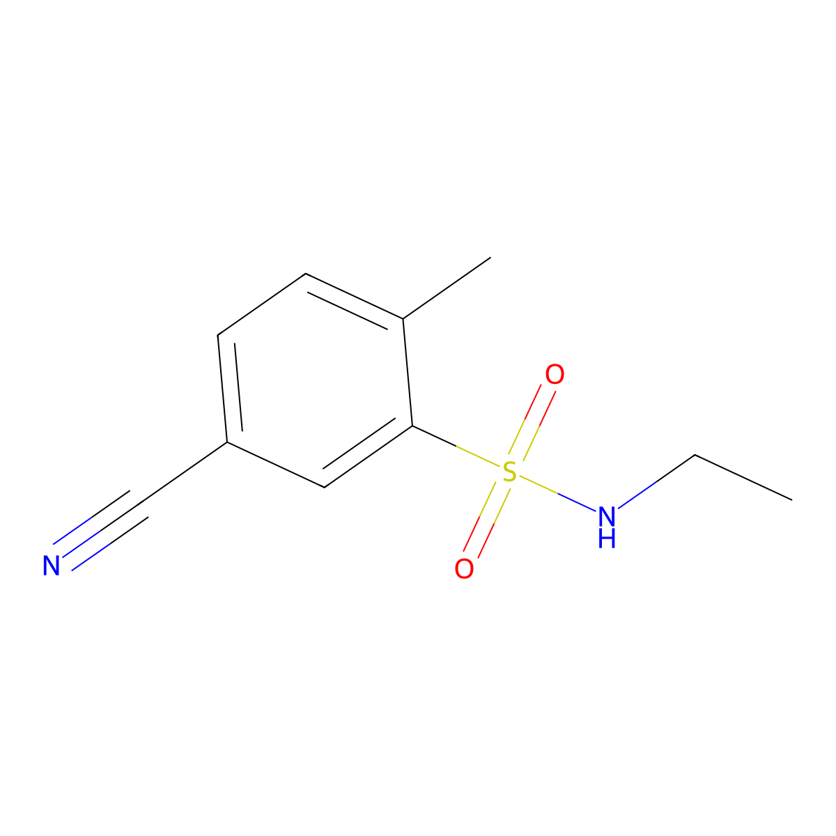 5-cyano-N-ethyl-2-methylbenzenesulfonamide molecular structure, CAS 1409449-17-7