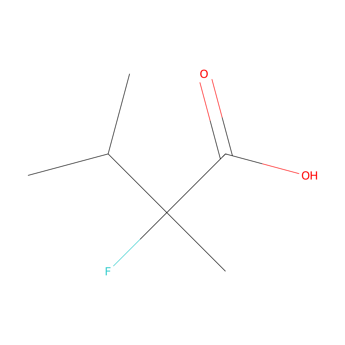2-Fluoro-2,3-dimethylbutanoic acid molecular structure, CAS 140947-94-0