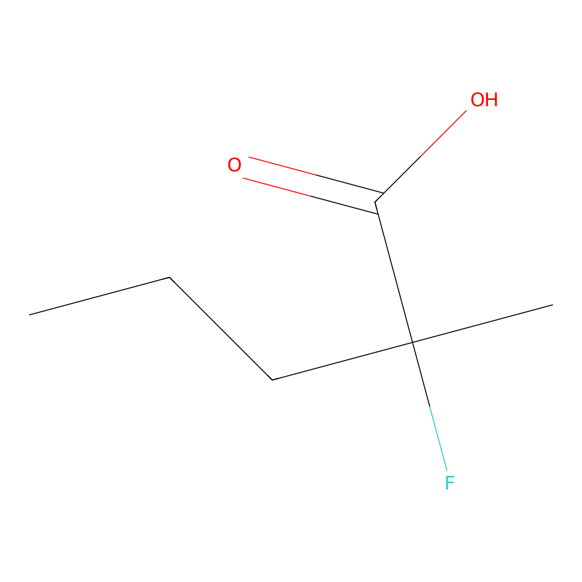2-Fluoro-2-methylpentanoic acid molecular structure, CAS 140947-96-2
