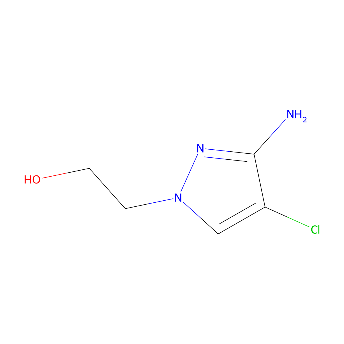 2-(3-amino-4-chloro-1H-pyrazol-1-yl)ethan-1-ol molecular structure, CAS 1409471-42-6