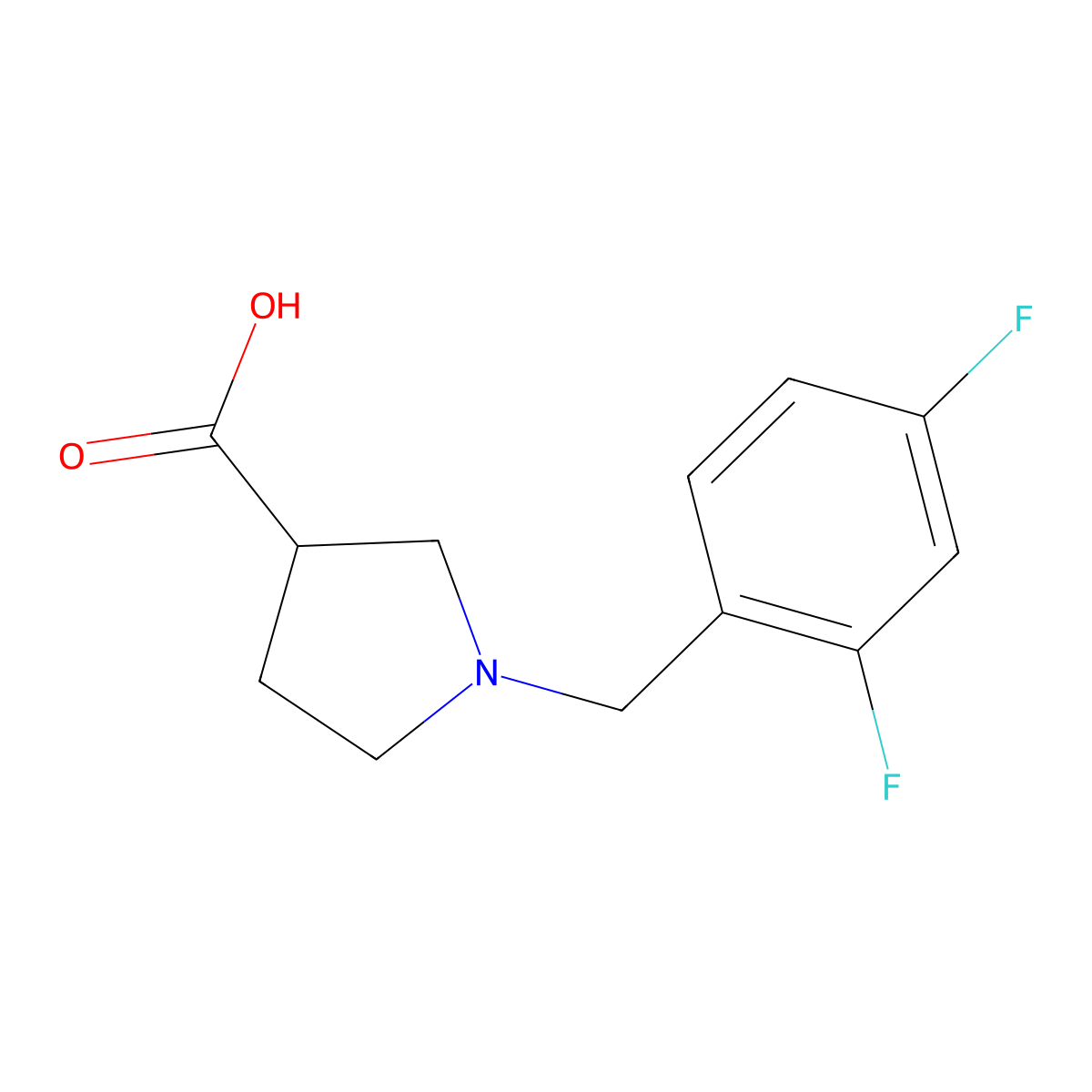 1-(2,4-Difluorobenzyl)pyrrolidine-3-carboxylic acid molecular structure, CAS 1409477-73-1