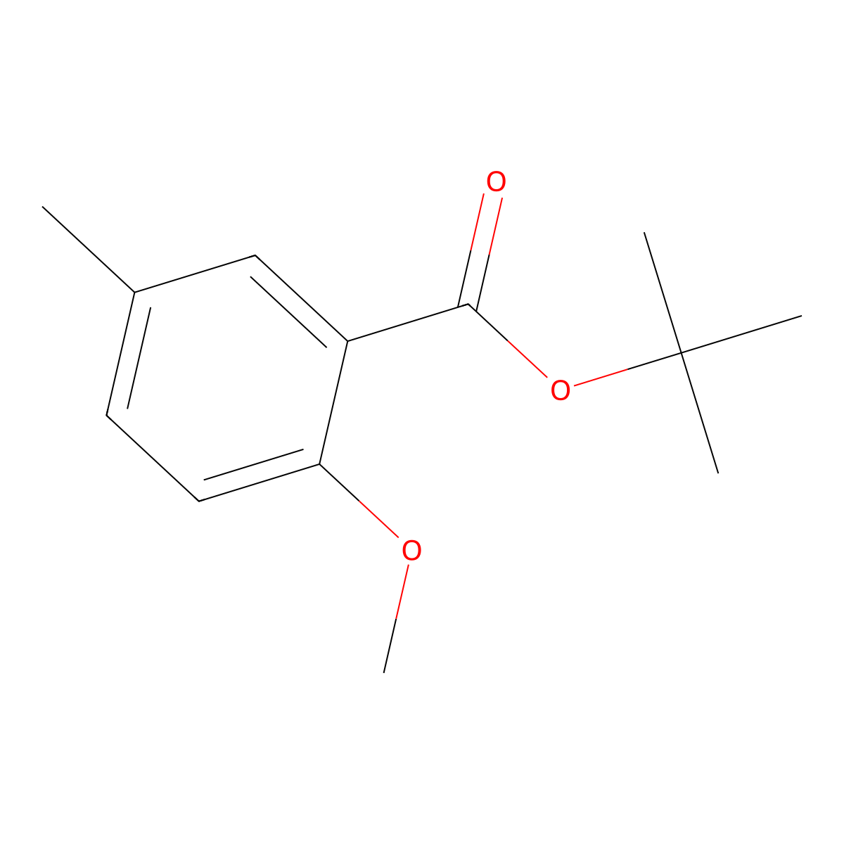 1,1-Dimethylethyl 2-methoxy-5-methylbenzoate molecular structure, CAS 1409513-39-8