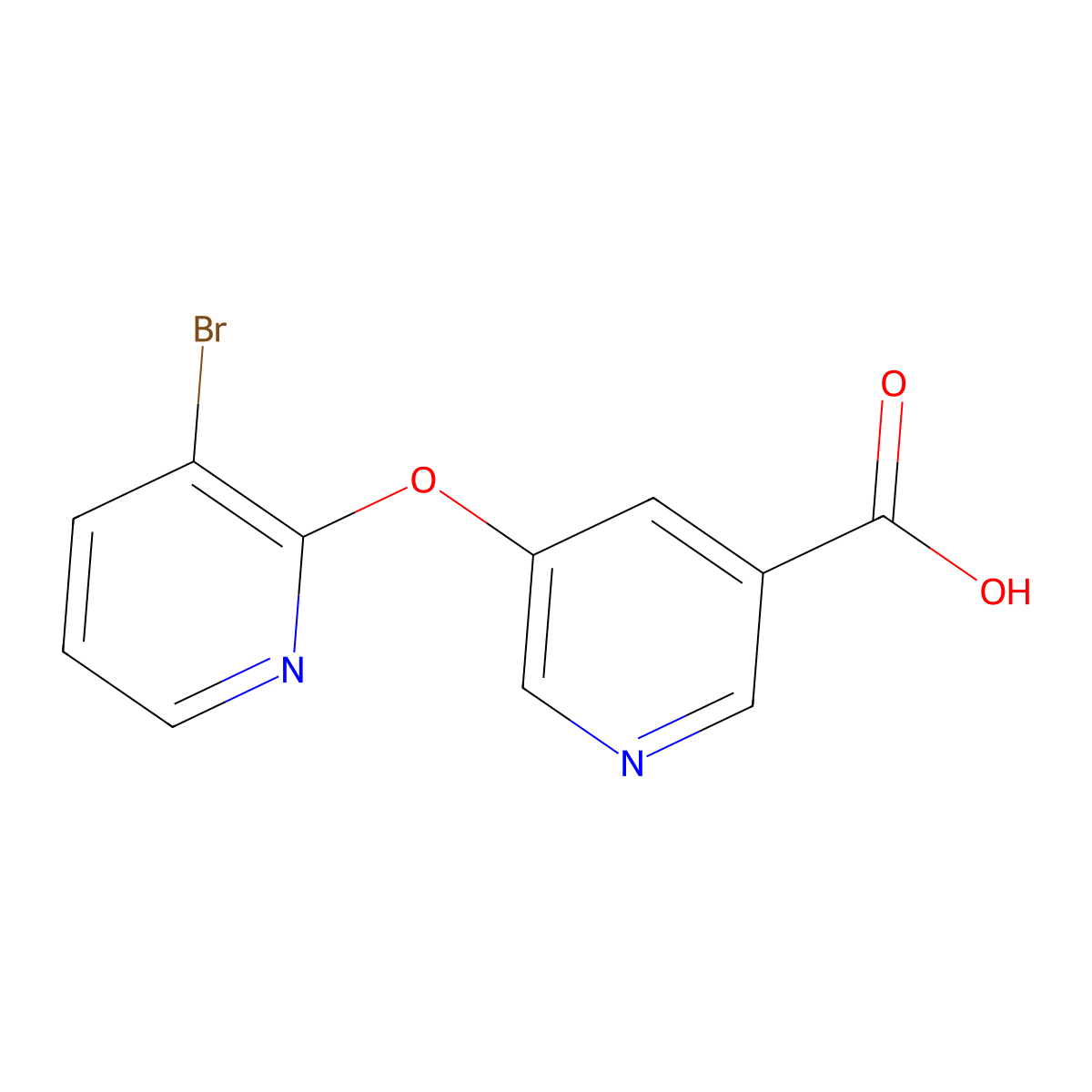 5-[(3-Bromopyridin-2-yl)oxy]pyridine-3-carboxylic acid molecular structure, CAS 1409578-08-0