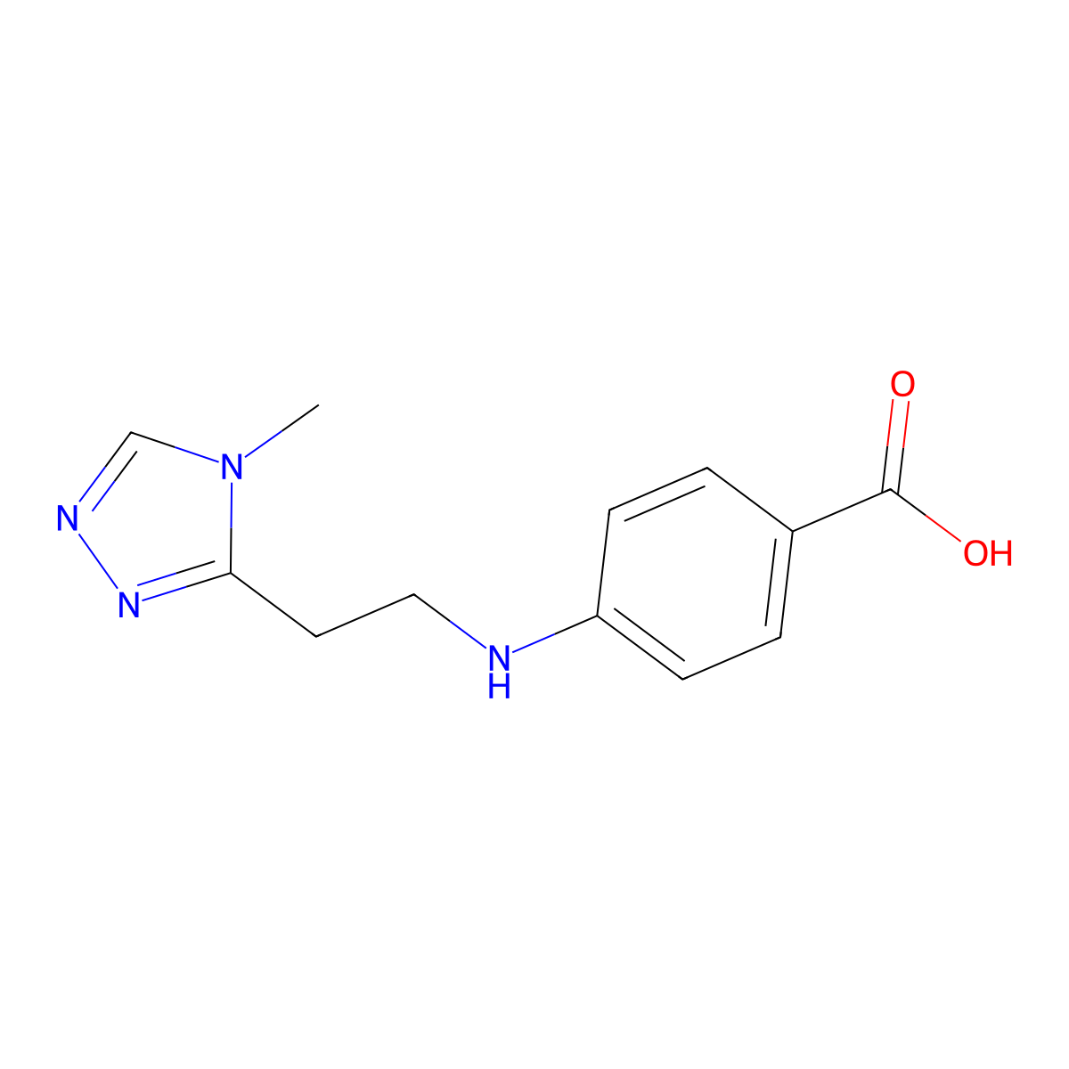 4-{[2-(4-methyl-4H-1,2,4-triazol-3-yl)ethyl]amino}benzoic acid molecular structure, CAS 1409589-52-1