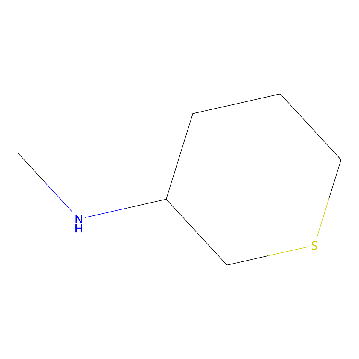 N-Methyltetrahydro-2H-thiopyran-3-amine molecular structure, CAS 1409590-48-2