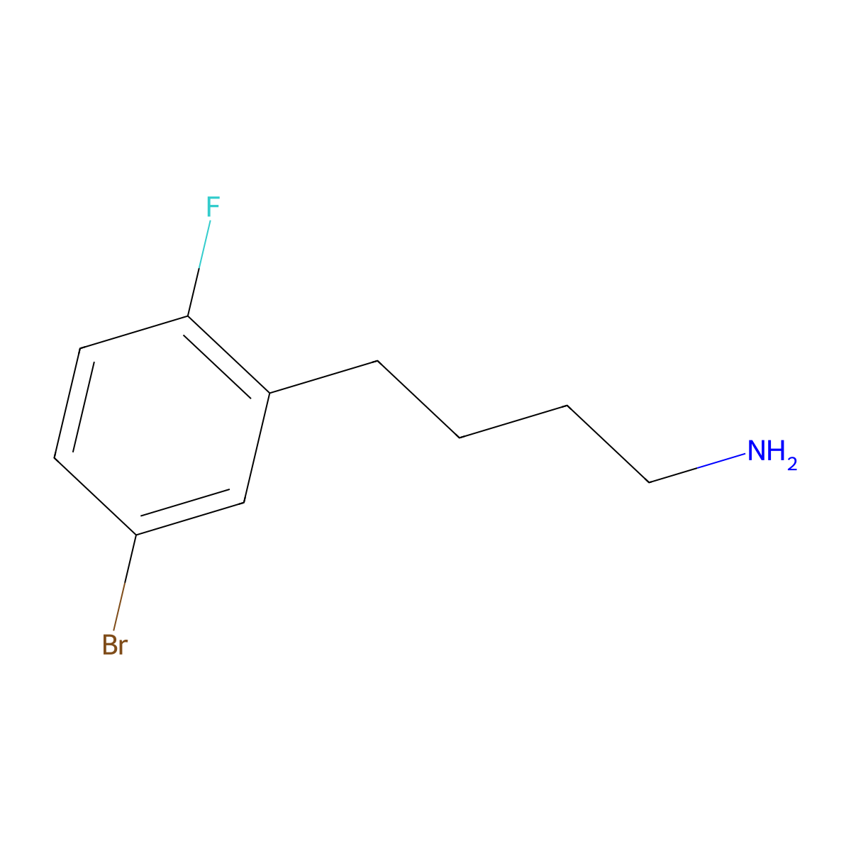 4-(5-Bromo-2-fluorophenyl)butan-1-amine molecular structure, CAS 1409618-30-9