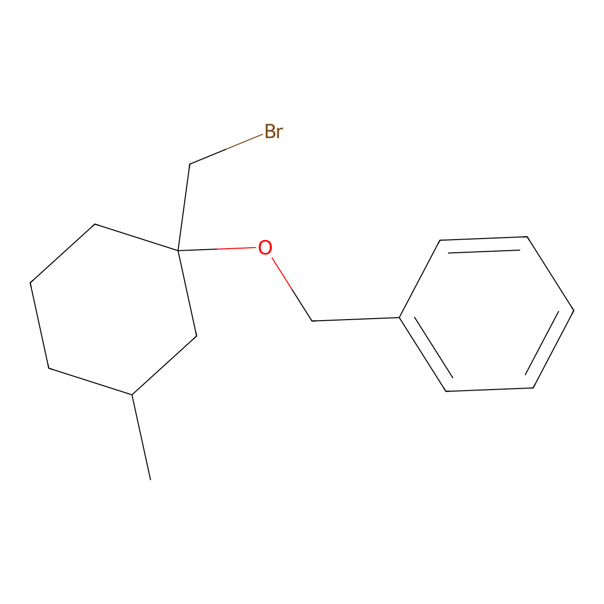 ({[1-(Bromomethyl)-3-methylcyclohexyl]oxy}methyl)benzene molecular structure, CAS 1409639-90-2