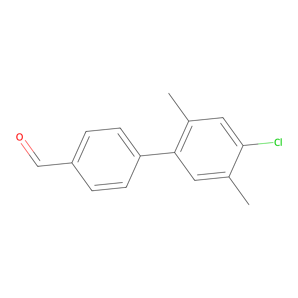 4'-Chloro-2',5'-dimethyl-[1,1'-biphenyl]-4-carbaldehyde molecular structure, CAS 1409684-62-3