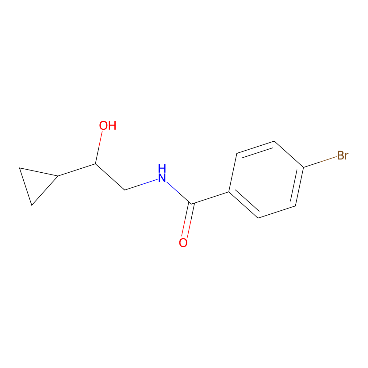 4-bromo-N-(2-cyclopropyl-2-hydroxyethyl)benzamide molecular structure, CAS 1409694-14-9