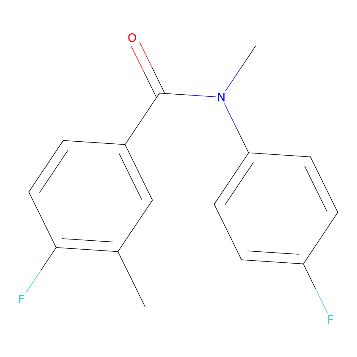 4-fluoro-N-(4-fluorophenyl)-N,3-dimethylbenzamide molecular structure, CAS 1409701-19-4