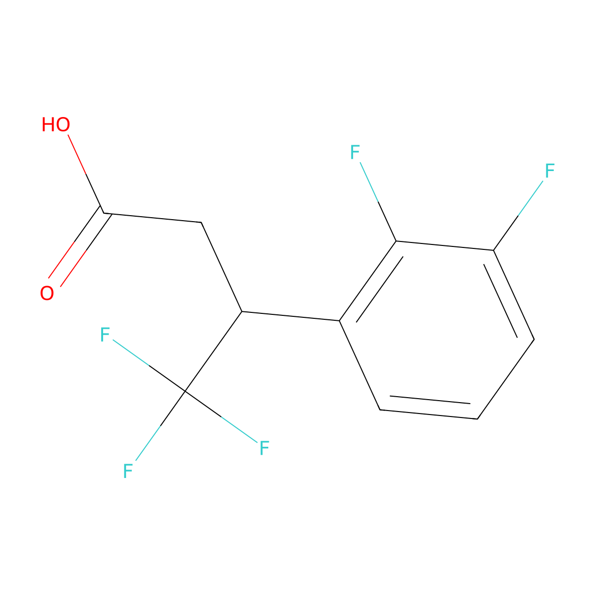 3-(2,3-Difluorophenyl)-4,4,4-trifluorobutanoic acid molecular structure, CAS 1409707-29-4