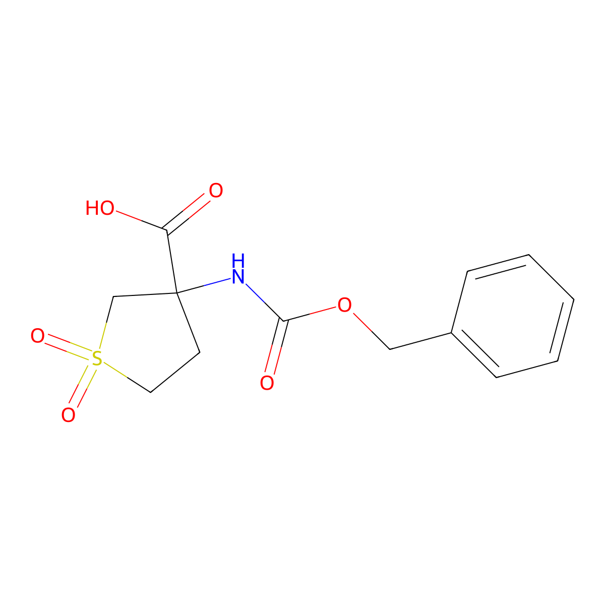 3-{[(Benzyloxy)carbonyl]amino}-1,1-dioxo-1lambda6-thiolane-3-carboxylic acid molecular structure, CAS 1409720-00-8