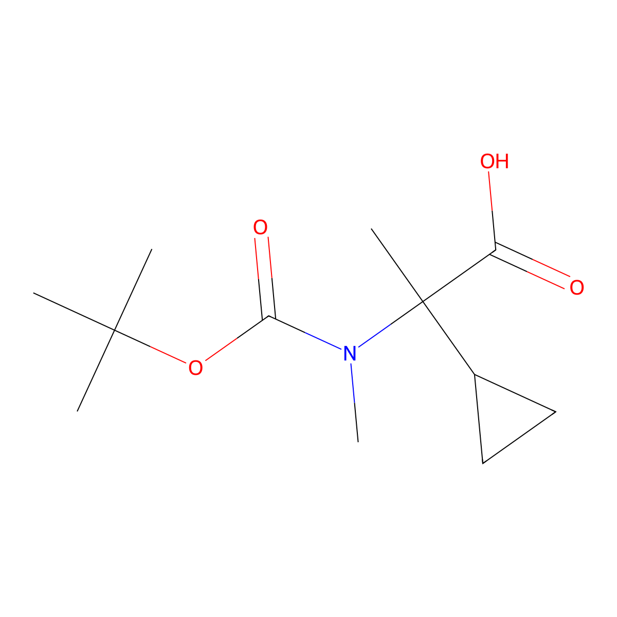 2-{[(Tert-butoxy)carbonyl](methyl)amino}-2-cyclopropylpropanoicacid molecular structure, CAS 1409720-10-0