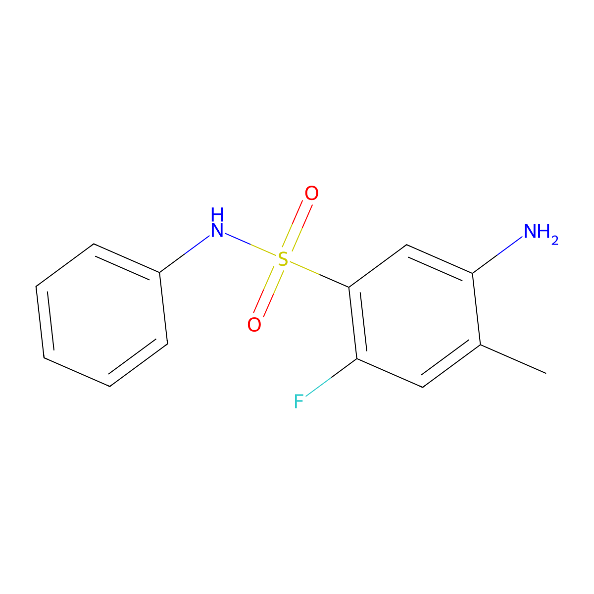 5-amino-2-fluoro-4-methyl-N-phenylbenzene-1-sulfonamide molecular structure, CAS 1409737-58-1