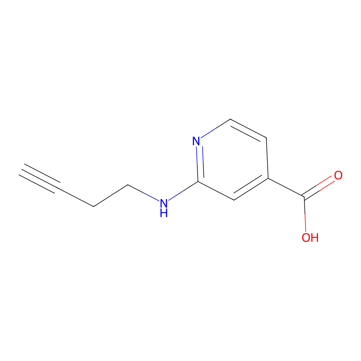 2-[(But-3-yn-1-yl)amino]pyridine-4-carboxylic acid molecular structure, CAS 1409743-84-5