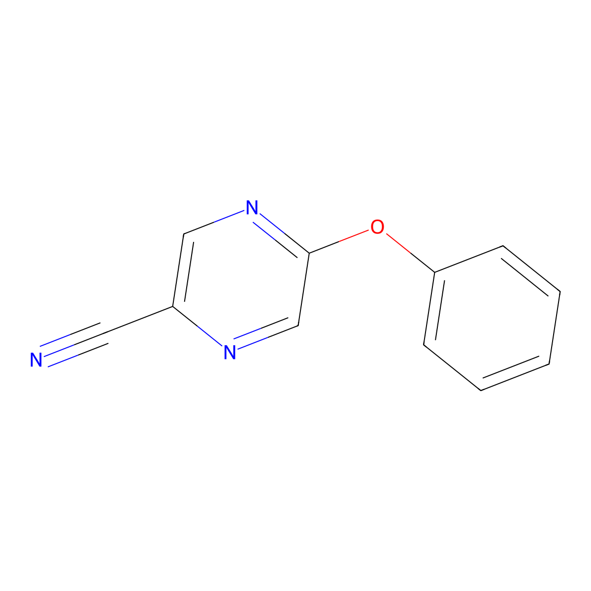 5-Phenoxypyrazine-2-carbonitrile molecular structure, CAS 1409746-86-6