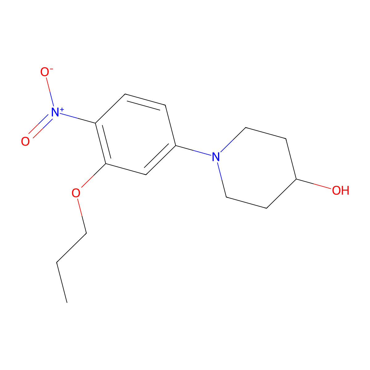 1-(4-Nitro-3-propoxyphenyl)piperidin-4-ol molecular structure, CAS 1409764-52-8