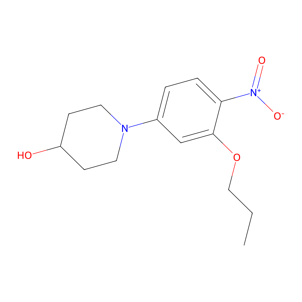 1-(4-Nitro-3-propoxyphenyl)piperidin-4-ol molecular structure, CAS 1409764-52-8