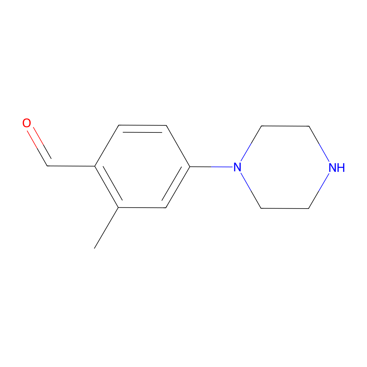 2-Methyl-4-(piperazin-1-YL)benzaldehyde molecular structure, CAS 1409787-47-8