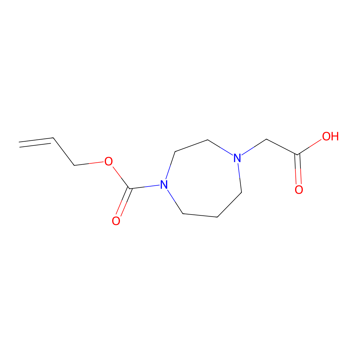 2-{4-[(Prop-2-en-1-yloxy)carbonyl]-1,4-diazepan-1-yl}acetic acid molecular structure, CAS 1409790-23-3