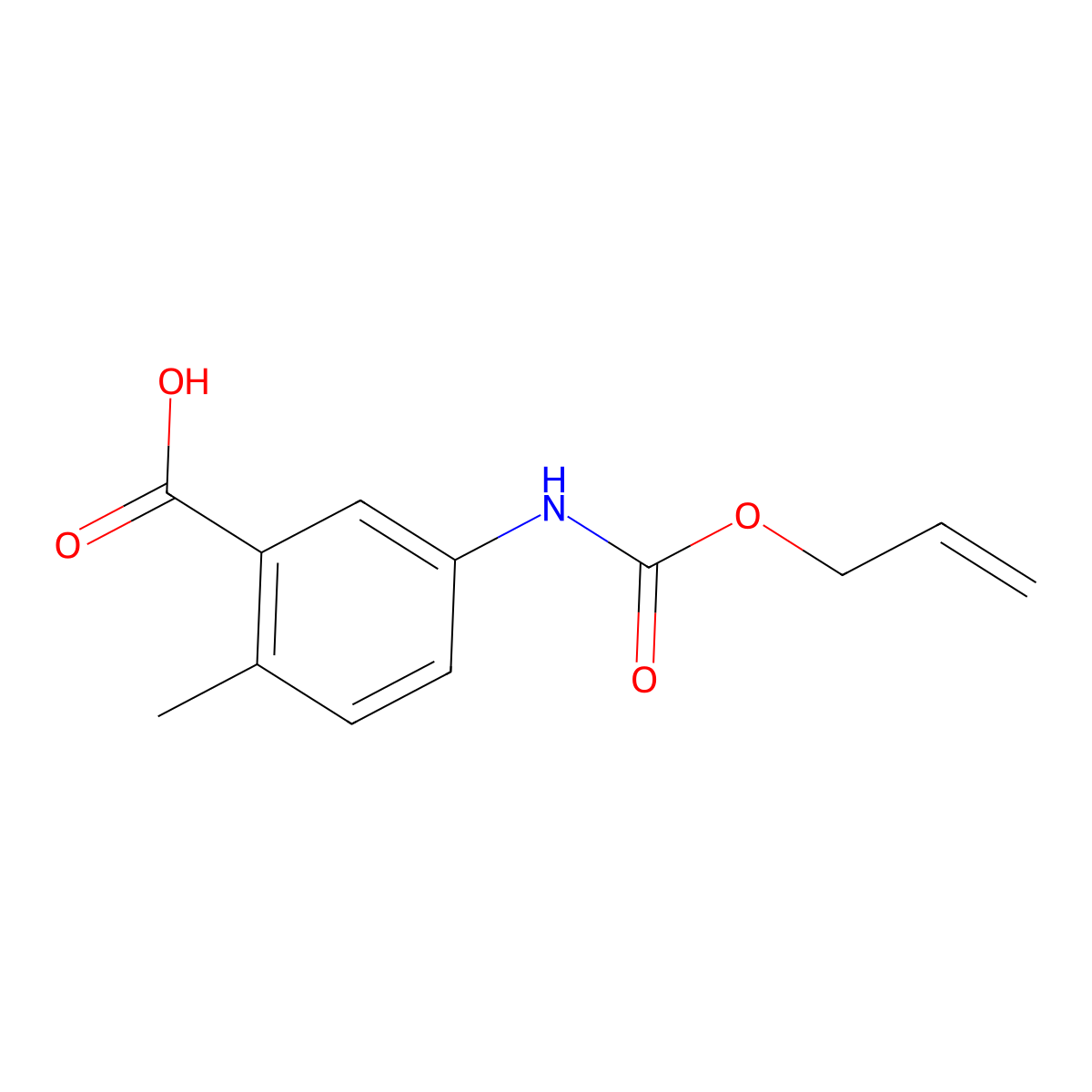 2-Methyl-5-{[(prop-2-en-1-yloxy)carbonyl]amino}benzoic acid molecular structure, CAS 1409790-26-6