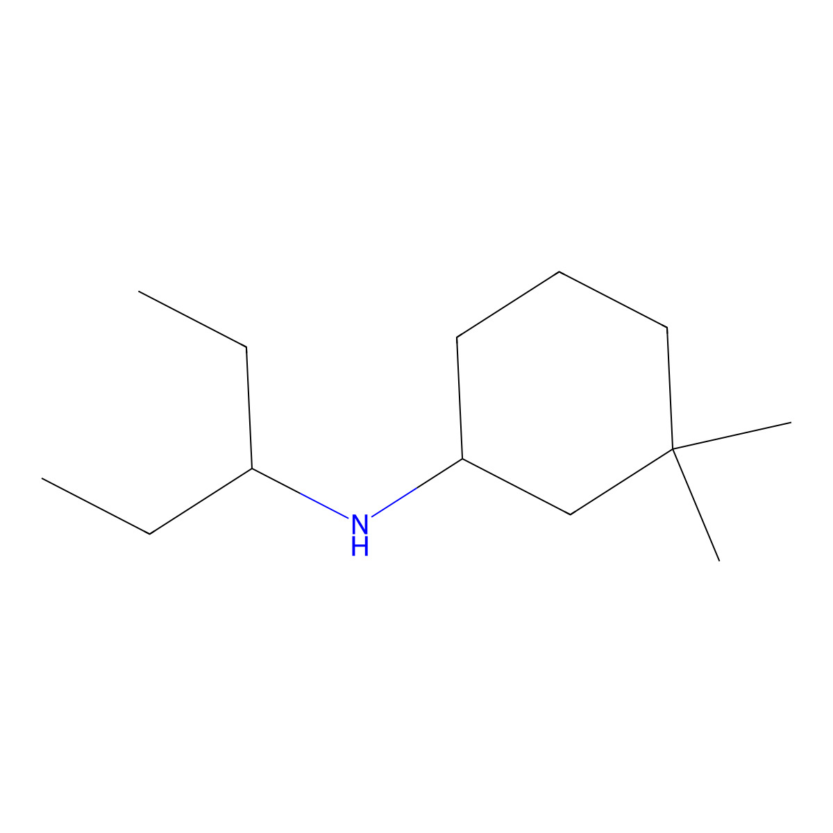 3,3-Dimethyl-N-(pentan-3-yl)cyclohexan-1-amine molecular structure, CAS 1409791-29-2